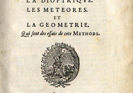 Pagina dei titoli della prima edizione del Discorso sul Metodo. Pubblicato da Ian Maire, 1637.
