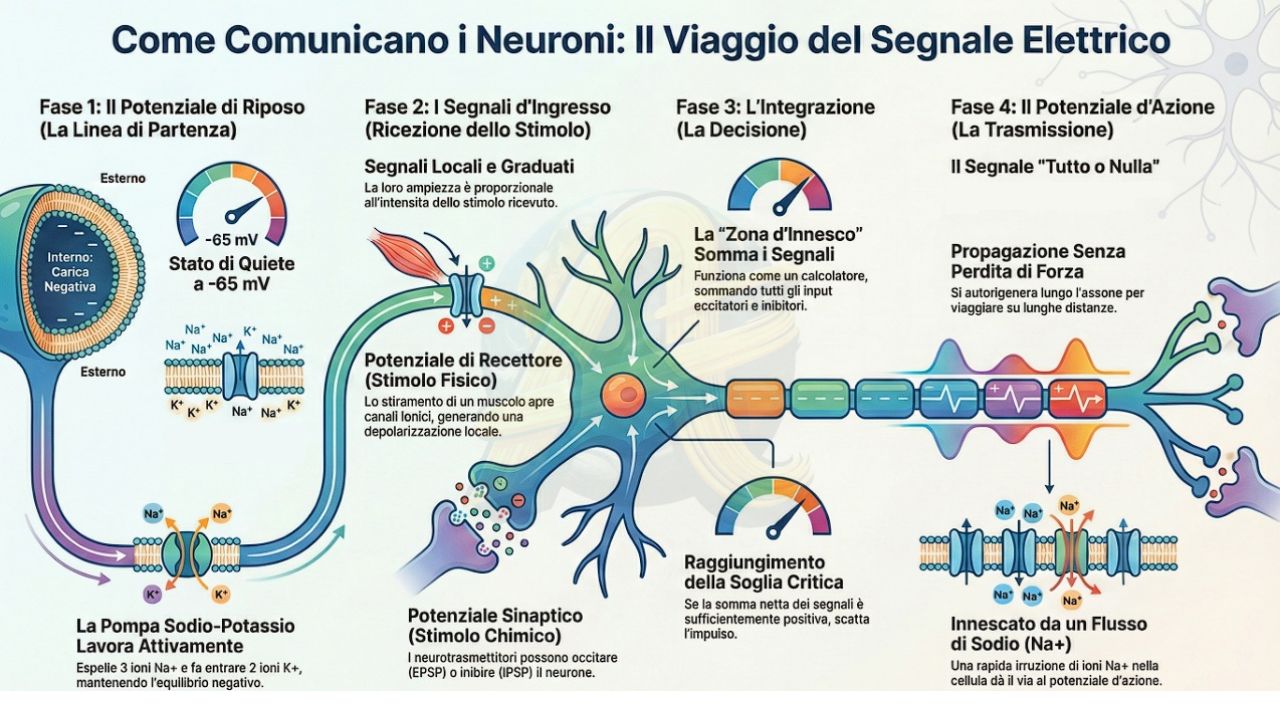 You are currently viewing La Comunicazione Neuronale: Potenziali di Riposo, di Recettore e Sinaptici